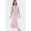 Yazlık Çiçekli Maxi Elbise Belden Açılan Etekli Şifon Dokuma Astarlı Rahat Kullanım Modern Stil