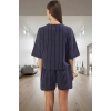 Yazlık Çizgili Pamuk Pijama Takımı Homewear Koleksiyonu Rahat Kalıp Mükemmel Uyum