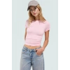 Yazlık Crop Bisiklet Yaka Fitted Viskoz Bluz Günlük Stil Uzun Ömürlü Zarifane Tasarım Premium Kalite