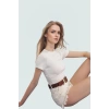 Yazlık Crop Bisiklet Yaka Fitted Viskoz Bluz Günlük Stil Uzun Ömürlü Zarifane Tasarım Premium Kalite