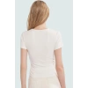 Yazlık Crop Bisiklet Yaka Fitted Viskoz Bluz Günlük Stil Uzun Ömürlü Zarifane Tasarım Premium Kalite