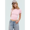 Yazlık Crop Bisiklet Yaka Fitted Viskoz Bluz Günlük Stil Uzun Ömürlü Zarifane Tasarım Premium Kalite