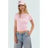Yazlık Crop Bisiklet Yaka Fitted Viskoz Bluz Günlük Stil Uzun Ömürlü Zarifane Tasarım Premium Kalite