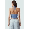 Yazlık Crop Bluz Boyundan Bağlamalı Vücuda Oturan Esnek Örme Premium Kalite Kaliteli İşçilik