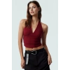 Yazlık Crop Bluz Boyundan Bağlamalı Vücuda Oturan Esnek Örme Premium Kalite Kaliteli İşçilik