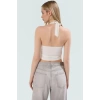 Yazlık Crop Bluz Boyundan Bağlamalı Vücuda Oturan Esnek Örme Premium Kalite Kaliteli İşçilik