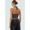Yazlık Crop Bluz Boyundan Bağlamalı Vücuda Oturan Esnek Örme Premium Kalite Kaliteli İşçilik
