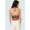 Yazlık Crop Bluz Boyundan Bağlamalı Vücuda Oturan Esnek Örme Premium Kalite Kaliteli İşçilik