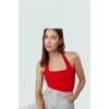 Yazlık Crop Bluz Halter Yaka Scuba Krep Kumaş Fitted Kalıp Trend Tasarım Özenle Seçilmiş