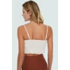 Yazlık Crop Bluz Katlı Fırfır Detay Pamuklu Dokuma Kumaş Plaj ve Günlük Stil Rahat Kullanım