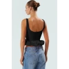 Yazlık Crop Bluz Pamuklu Örme Kumaş Kolsuz Havuz Yaka Feminen Zarifane Tasarım Rahat Ve Şık