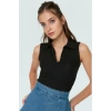 Yazlık Crop Bluz Polyester Elastan Örme Kumaş Rahat Kalıp Mükemmel Uyum Ve Şık Konforlu Kesim