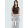Yazlık Crop Bluz Polyester Elastan Örme Kumaş Rahat Kalıp Mükemmel Uyum Ve Şık Konforlu Kesim