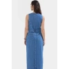 Yazlık Denim Midi Elbise Kolsuz Havuz Yaka Pamuk Casual Özenle Seçilmiş Dayanıklı Malzeme