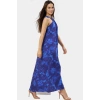 Yazlık Desenli Viskoz Maxi Elbise Rahat ve Şık Modern Stil