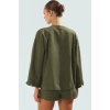 Yazlık Etnik Desenli Pamuklu Kimono Şort Takım Plaj için Rahat Tasarım Modern Stil Özenle Seçilmiş