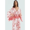 Yazlık Etnik Desenli Viskoz Plaj Takımı Rahat Kesim Bol Pantolon Modern Stil Zarifane Tasarım