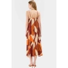 Yazlık Geometrik Desenli Midi Elbise Viskoz Kumaş Günlük Şık Tarz Modern Stil Trend Tasarım