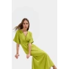 Yazlık Günlük A Kesim Maxi Elbise V Yaka Kısa Kollu Polyester Dokuma Kaliteli İşçilik