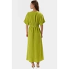 Yazlık Günlük A Kesim Maxi Elbise V Yaka Kısa Kollu Polyester Dokuma Kaliteli İşçilik