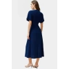 Yazlık Günlük A Kesim Maxi Elbise V Yaka Kısa Kollu Polyester Dokuma Kaliteli İşçilik