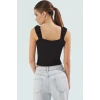 Yazlık Kadın Bluz Crop Örme Pamuklu Likralı Penye Havuz Yaka Premium Kalite Trend Tasarım