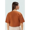 Yazlık Kadın Bluz V Yaka Regular Kalıp Terrycotton Crop Truvakar Kol Premium Kalite