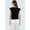 Yazlık Kadın Bluzu V Yaka Crop Regular Polyester Örme Dayanıklı Malzeme Seçkin