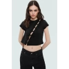 Yazlık Kadın Crop Bluz Fiyonk Detaylı Pamuklu Dayanıklı Malzeme