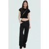 Yazlık Kadın Crop Bluz Fiyonk Detaylı Pamuklu Dayanıklı Malzeme