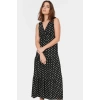 Yazlık Kadın Elbisesi A Line V Yaka Çiçek Desenli Polyester Kaşkorse Uzun Ömürlü