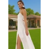Yazlık Kadın Maxi Poplin Dokuma Elbise Plaj için İnce ve Havadar Şık Görünüm Modern Stil