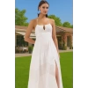 Yazlık Kadın Maxi Poplin Dokuma Elbise Plaj için İnce ve Havadar Şık Görünüm Modern Stil