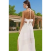 Yazlık Kadın Maxi Poplin Dokuma Elbise Plaj için İnce ve Havadar Şık Görünüm Modern Stil