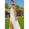 Yazlık Kadın Maxi Poplin Dokuma Elbise Plaj için İnce ve Havadar Şık Görünüm Modern Stil