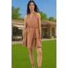 Yazlık Kadın Mini Plaj Elbise Halter Yaka Müslin Dokuma Özel Tasarım Trend Tasarım Uzun Ömürlü