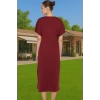 Yazlık Kadın Pamuk Midi Elbise Bodycon Kalıp Bağcıklı Tasarım Modern Stil Profesyonel Görünüm