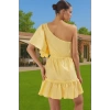 Yazlık Kadın Tek Omuz Mini Pamuk Elbise Rahat Kullanım Günlük Kullanım İçin Modern Stil