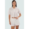 Yazlık Kısa Kollu Brode Pamuklu Şort Takım Plaj Modern Stil Konforlu Kesim Premium Kalite
