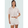 Yazlık Kısa Kollu Brode Pamuklu Şort Takım Plaj Modern Stil Konforlu Kesim Premium Kalite