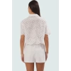 Yazlık Kısa Kollu Brode Pamuklu Şort Takım Plaj Modern Stil Konforlu Kesim Premium Kalite
