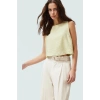 Yazlık Kolsuz Crop Bluz Rahat Günlük Polyester Dokuma Kumaş Ve Şık Özel Tasarım