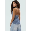 Yazlık Kolsuz Fitted Bluz Boyundan Bağlamalı Asimetrik Özel Tasarım Rahat Ve Şık