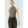 Yazlık Kolsuz Fitted Bluz Dik Yaka Poliviskon Kaşkorse Günlük Stil Zarifane Tasarım