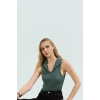 Yazlık Kolsuz Kaşkorse Bluz Rahat Kalıp Pamuklu Kumaş Günlük Stil Modern Yüksek Kalite