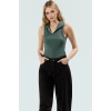 Yazlık Kolsuz Kaşkorse Bluz Rahat Kalıp Pamuklu Kumaş Günlük Stil Modern Yüksek Kalite