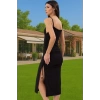 Yazlık Kolsuz Maxi Örme Elbise Büzgü Detayı ile Şık Yüksek Kalite Konforlu Kesim Zarifane Tasarım