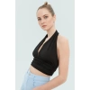 Yazlık Kolsuz Örme Bluz Fitted Boyundan Bağlamalı Rahat Ve Şık Kaliteli İşçilik