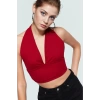 Yazlık Kolsuz Örme Bluz Fitted Boyundan Bağlamalı Rahat Ve Şık Kaliteli İşçilik
