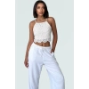 Yazlık Kroşe Detaylı Pamuklu Crop Bluz Rahat Günlük Stil Konforlu Kesim Dayanıklı Malzeme